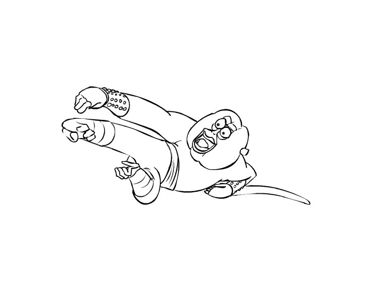 coloriage kung fu panda singe bondit